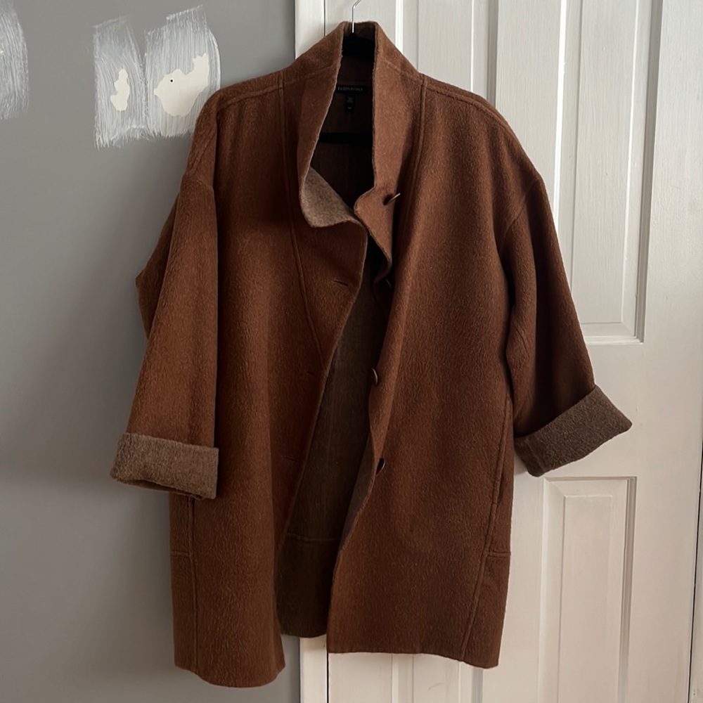 Eileen Fisher Brown Wool Coat